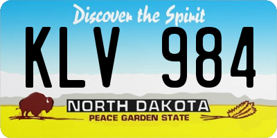 ND license plate KLV984