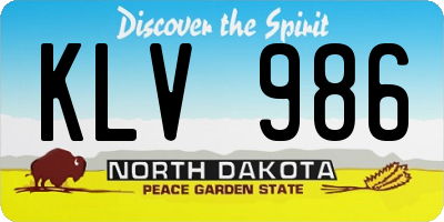 ND license plate KLV986