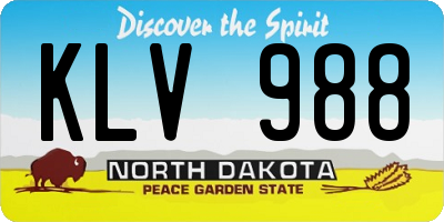 ND license plate KLV988