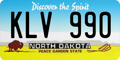ND license plate KLV990