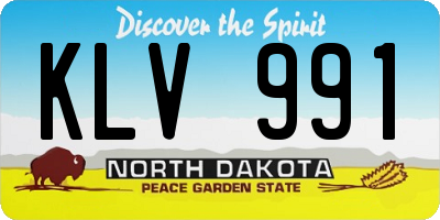 ND license plate KLV991