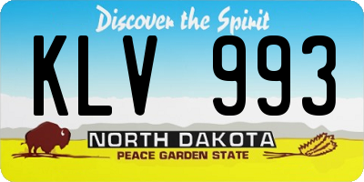 ND license plate KLV993