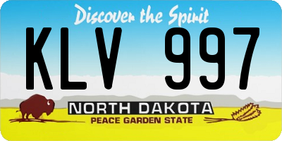 ND license plate KLV997