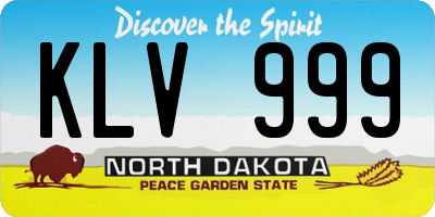 ND license plate KLV999