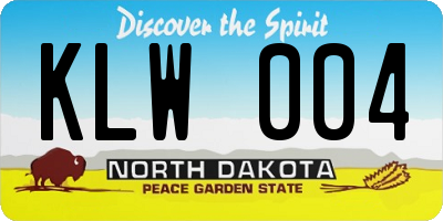 ND license plate KLW004