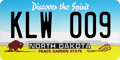ND license plate KLW009