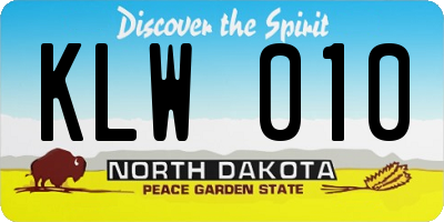 ND license plate KLW010