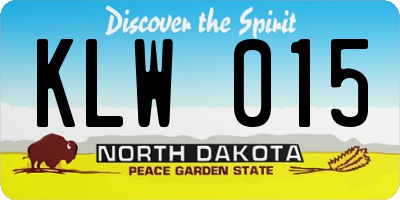 ND license plate KLW015
