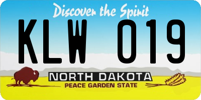 ND license plate KLW019