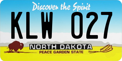 ND license plate KLW027