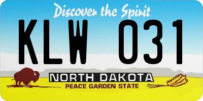 ND license plate KLW031