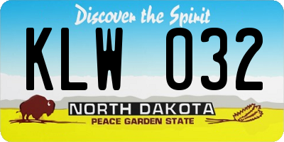 ND license plate KLW032