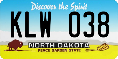 ND license plate KLW038