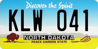 ND license plate KLW041