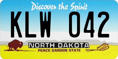 ND license plate KLW042