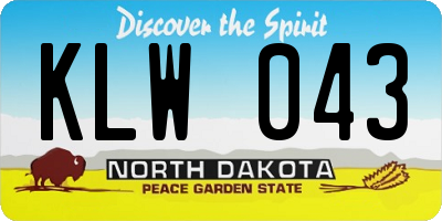 ND license plate KLW043