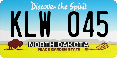ND license plate KLW045