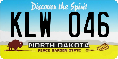 ND license plate KLW046