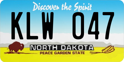 ND license plate KLW047
