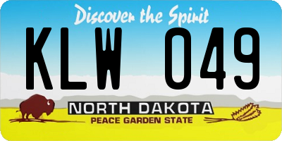 ND license plate KLW049