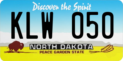 ND license plate KLW050