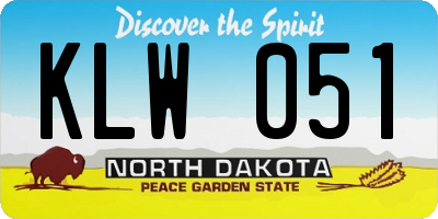 ND license plate KLW051