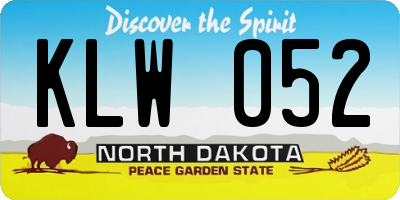 ND license plate KLW052