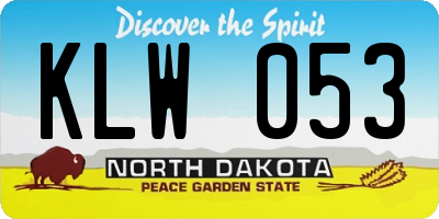 ND license plate KLW053