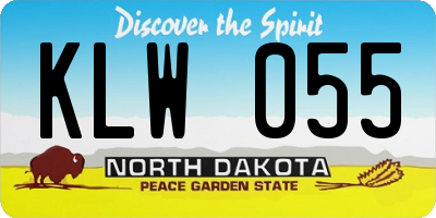 ND license plate KLW055