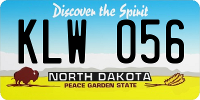 ND license plate KLW056