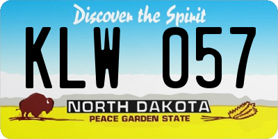 ND license plate KLW057