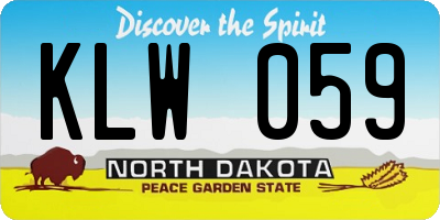 ND license plate KLW059