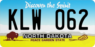 ND license plate KLW062