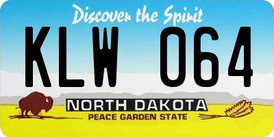 ND license plate KLW064