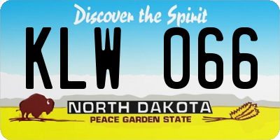 ND license plate KLW066