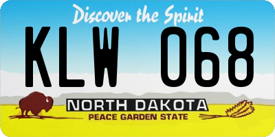 ND license plate KLW068