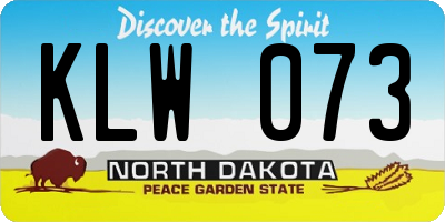 ND license plate KLW073