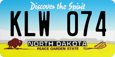 ND license plate KLW074
