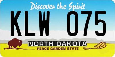 ND license plate KLW075