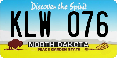 ND license plate KLW076