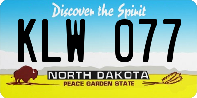 ND license plate KLW077