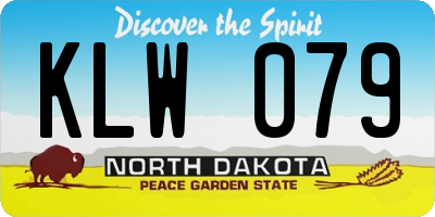 ND license plate KLW079
