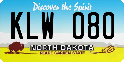 ND license plate KLW080