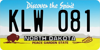 ND license plate KLW081