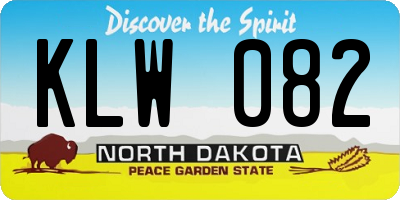 ND license plate KLW082