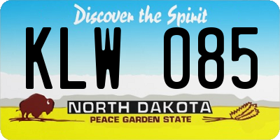 ND license plate KLW085