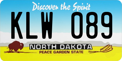 ND license plate KLW089