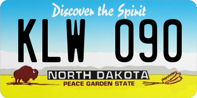 ND license plate KLW090