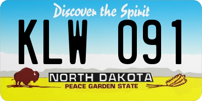 ND license plate KLW091
