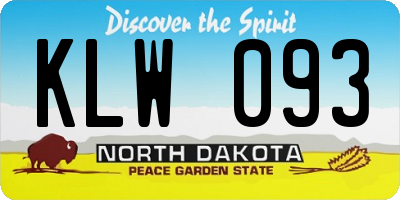 ND license plate KLW093